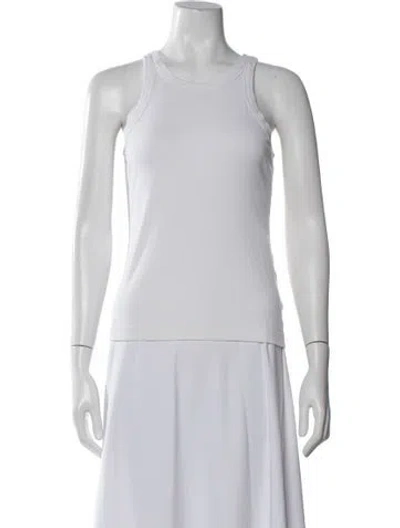 Pre-owned Totême Curved Rib Tank Crew Neck Top In White