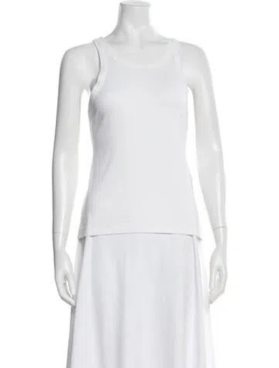 Pre-owned Totême Curved Rib Tank Crew Neck Top In White