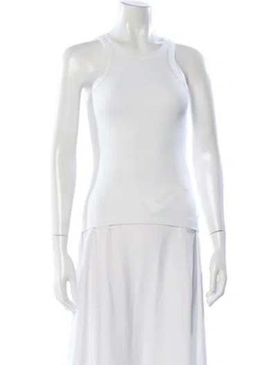 Pre-owned Totême Curved Rib Tank Crew Neck Top In White