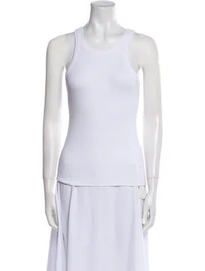 Pre-owned Totême Curved Rib Tank Scoop Neck Top In White