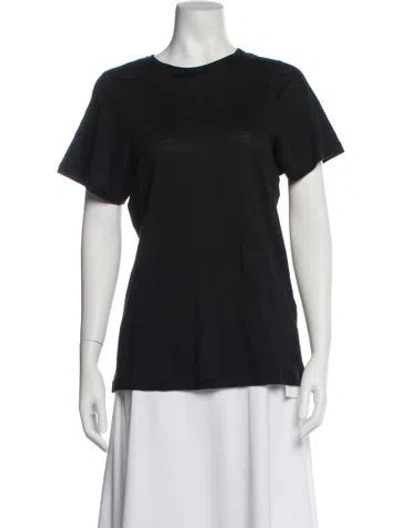 Pre-owned Totême Curved Seam Linen Tee Linen T-shirt In Black