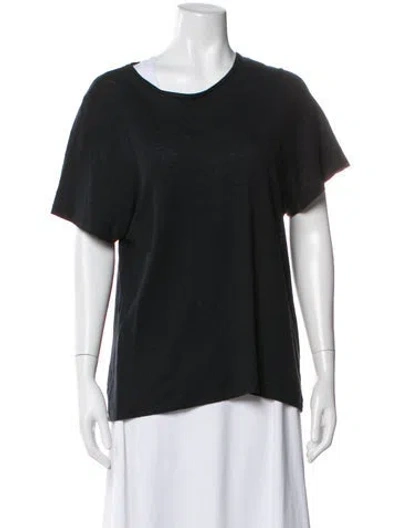 Pre-owned Totême Curved Seam Linen Tee Linen T-shirt In Black