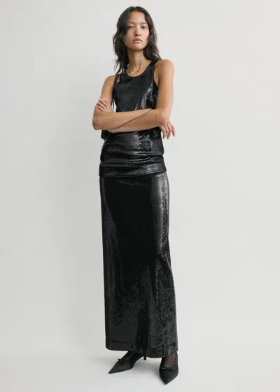 Totême Curved Sequin Tank Black