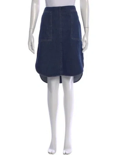 Pre-owned Totême Curved-hem Denim Skirt Midi Length Skirt In Blue