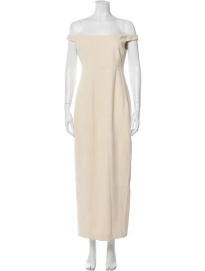 Pre-owned Totême Curved-off Shoulder Dress In Neutral