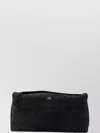 Totême Cylindrical Suede Leather Clutch With Gold-tone Hardware