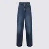 Totême High Waist Loose Leg Denim Trousers In Blue