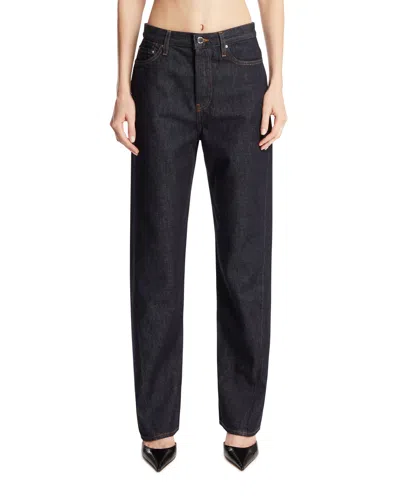 Totême Dark Blue Straight-leg Jeans In Black