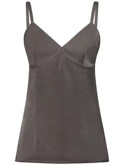 Totême Dark Brown Sleeveless Elegant Top In Gray