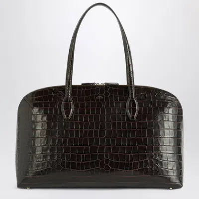 Totême Toteme Dark Chocolate Leather Mini Tote Bag In Blue