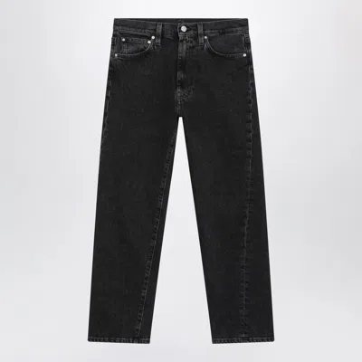 Totême Toteme Dark Grey Washed Anklelength Jeans In Black