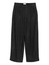 Totême Wide-leg Flannel Trousers Featuring Pockets In Black