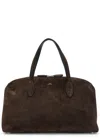Totême Toteme Day Medium Suede Tote In Brown