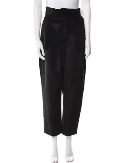 Pre-owned Totême Deep Pleat Cord Trouser Straight Leg Pants In Black