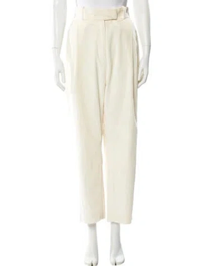 Pre-owned Totême Deep Pleat Cord Trousers Straight Leg Pants In Neutral