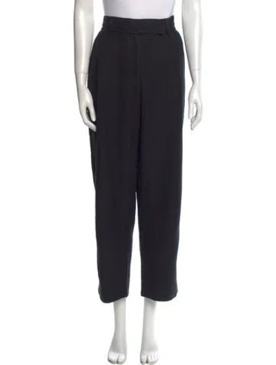 Pre-owned Totême Deep Pleat Straight Leg Pants In Black