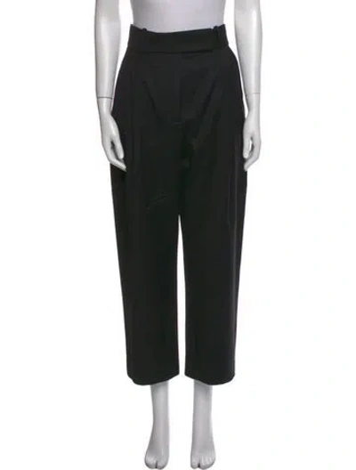 Pre-owned Totême Deep Pleat Trousers Straight Leg Pants In Black