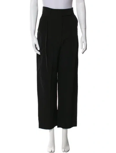 Pre-owned Totême Deep Pleated Crepe Straight Leg Pants W/ Tags In Black