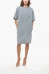 Totême Denim Trapeze Midi Dress In Blue