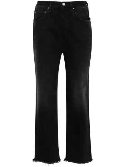 Totême Denim Cropped Jeans In Black