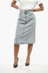Totême Toteme Woman Denim Skirt Blue Size 8 Organic Cotton In Blue