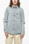 Totême Denim Overshirt With Breast Pocket In Blue