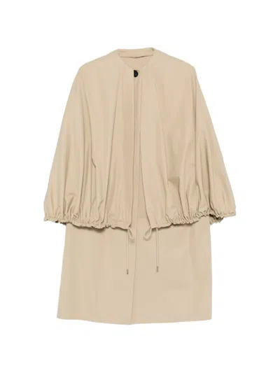 Totême Detachable Cape Cotton Coat In Neutral