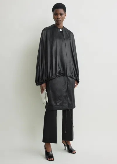 Totême Detachable Cape Evening Coat In Black