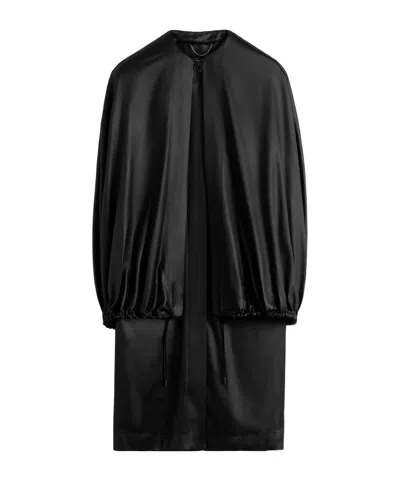 Totême Detachable Cape Evening Coat In Black