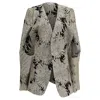 Totême Dinner Cape Blazer In White And Black Viscose In Multi