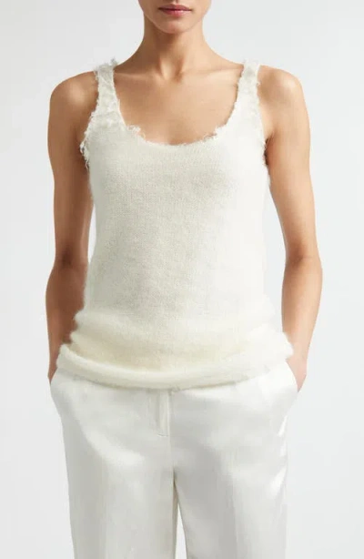 Totême Toteme Distressed Mohair & Wool Blend Sweater Tank In White