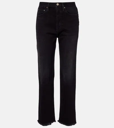 Totême Distressed Straight Jeans In Green