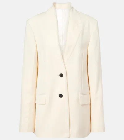 Totême Distressed Wool Blazer In Neutral
