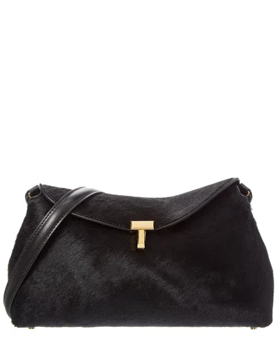 Totême Dnu Pack Toteme T Lock Haircalf Shoulder Bag In Black