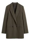 Totême Toteme Shield Double-breasted Wool-blend Blazer In Brown