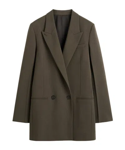 Totême Double-breasted Blazer In Brown