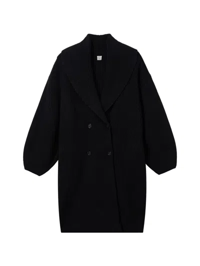 Totême Double-breasted Cardi-coat In Black