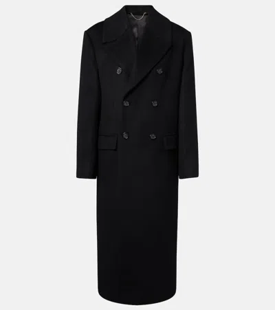 Totême Double-breasted Cashmere Coat In Black