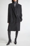 Totême Double-breasted Cashmere Coat Charcoal In Gray
