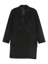Totême Double-breasted Cashmere Coat In Black