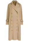 Totême Toteme Double-breasted Cotton Gabardine-blend Coat In Neutral