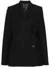 Totême Double-breasted Recycled Woven Blazer In Black