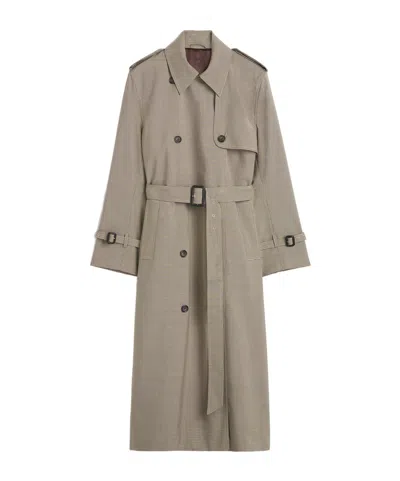 Totême Double-breasted Trench Coat In Gray