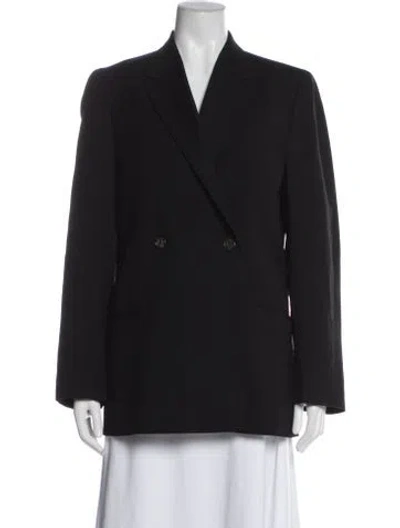 Pre-owned Totême Double Breasted Vent Blazer Wool Blazer In Black