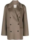 Totême Felted Double-breasted Coat In Grey