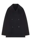 Totême Double Oversized Wool Blend Jacket In Black
