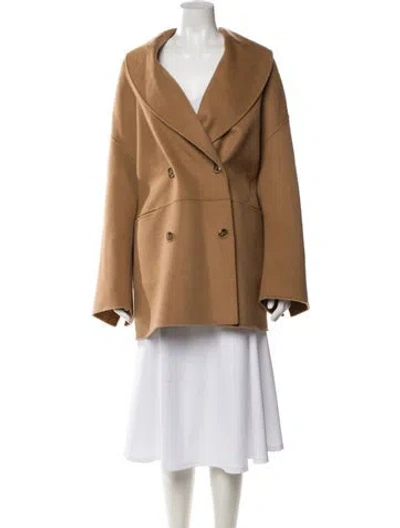 Pre-owned Totême Double Breasted Wool Jacket Wool Peacoat In Neutral