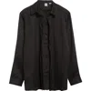 Totême Toteme Double Collar Button-up Shirt In Black