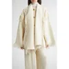Totême Toteme Double Face Wool Blend Scarf Jacket In Neutral