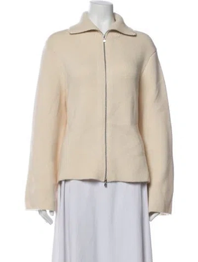 Pre-owned Totême Double Knit Cashmere Zipper Cashmere Jacket In Neutrals